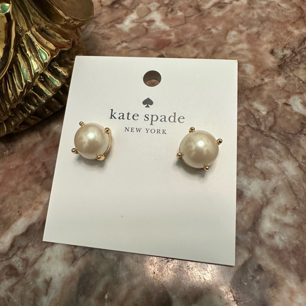 Kate Spade Gold and Cream Pearl Earrings -NWT - Picture 4 of 4